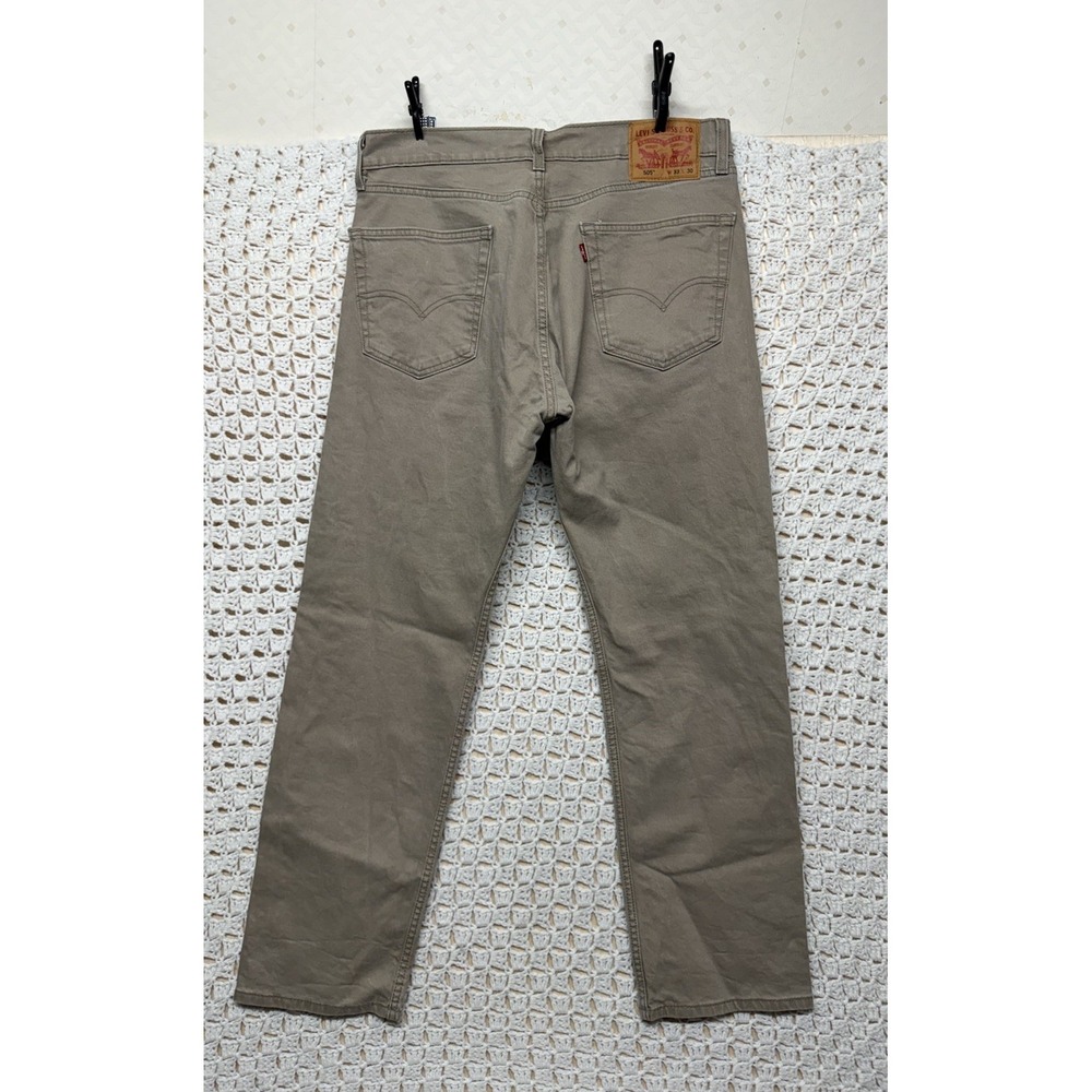 Levis 505 Jeans Mens Size 33x30 Beige Denim Straight Leg Regular Fit 99%Cotton